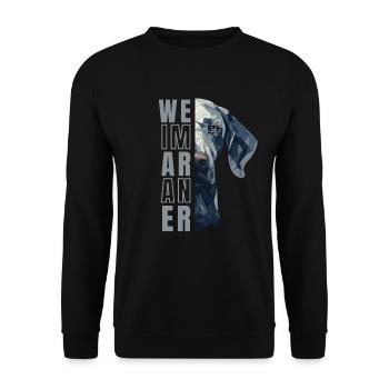 Weimaraner Liebhaber Geometrie Weimaraner Kunst - Unisex Pullover - Schwarz - Vorne - Alina (178cm) & Michal (187cm)