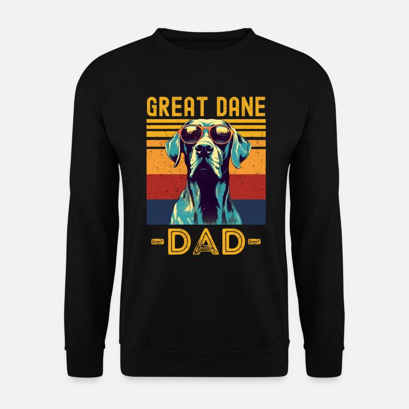 Great Dane with sunglasses retro - Unisex Sweatshirt - black