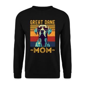 Dogue allemand avec lunettes de soleil rétro - Sweat-shirt Unisexe - noir - Devant - Alina (178cm) & Michal (187cm)