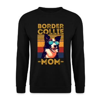 Border collie sunglasses mama retro - Unisex Sweatshirt - black - Front - Alina (178cm) & Michal (187cm)