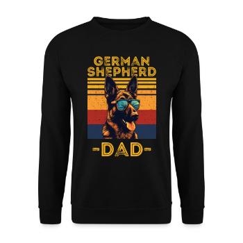German Shepherd with sunglasses retro - Unisex Sweatshirt - black - Front - Alina (178cm) & Michal (187cm)