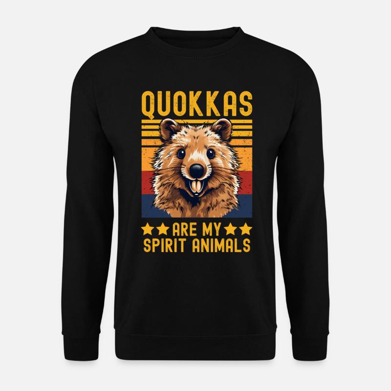 Lachender Quokka retro - Unisex Pullover - Schwarz