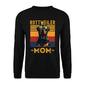 Rottweiler mit sonnenbrille retro - Unisex Pullover - Schwarz - Vorne - Alina (178cm) & Michal (187cm)