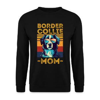 Border collie sunglasses mom retro - Unisex Sweatshirt - black - Front - Alina (178cm) & Michal (187cm)