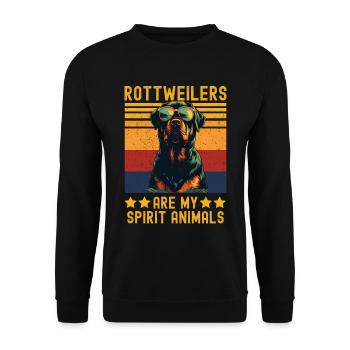 Rottweiler mit sonnenbrille retro - Unisex Pullover - Schwarz - Vorne - Alina (178cm) & Michal (187cm)