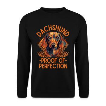Dackel Liebhaber Dackel Spruch Perfektion Lustig - Unisex Pullover - Schwarz - Vorne - Alina (178cm) & Michal (187cm)