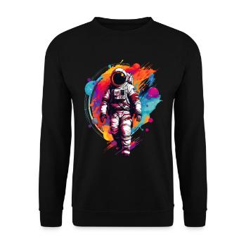 Astronaute coloré - Sweat-shirt Unisexe - noir - Devant - Alina (178cm) & Michal (187cm)