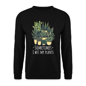 Sukkulenten Lustiger Spruch - Unisex Pullover - Schwarz - Vorne - Alina (178cm) & Michal (187cm)