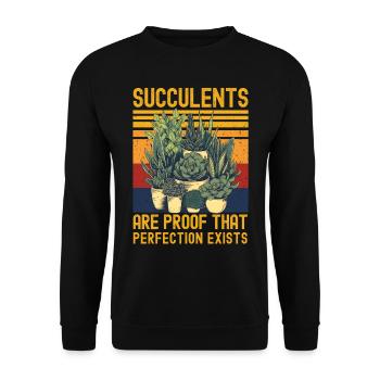 Sukkulenten Lustiger Spruch - Unisex Pullover - Schwarz - Vorne - Alina (178cm) & Michal (187cm)