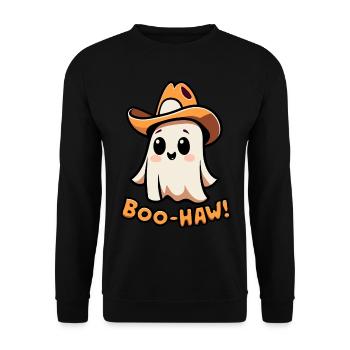 Halloween Ghost Cowboy - Unisex Sweatshirt - black - Front - Alina (178cm) & Michal (187cm)