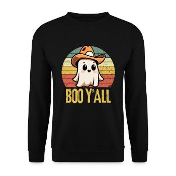 Halloween Ghost Cowboy - Unisex Sweatshirt - black - Front - Alina (178cm) & Michal (187cm)