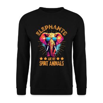 Elefant mit Sonnenbrille - Unisex Pullover - Schwarz - Vorne - Alina (178cm) & Michal (187cm)