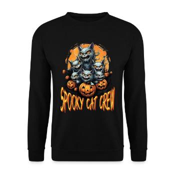 Happy Halloween Cats Pumpkin Costume Spooky - Unisex Sweatshirt - black - Front - Alina (178cm) & Michal (187cm)