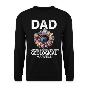 Fels Sammeln Papa Edelstein Sammler Geologe - Unisex Pullover - Schwarz - Vorne - Alina (178cm) & Michal (187cm)