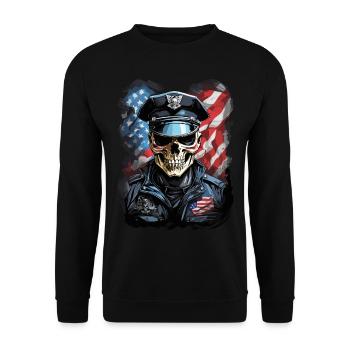 U.S. Police Operations - Unisex Sweatshirt - black - Front - Alina (178cm) & Michal (187cm)