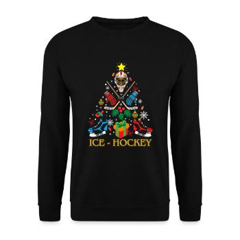 Hockey sur glace Arbre de Noël Noël - Sweat-shirt Unisexe - noir - Devant - Alina (178cm) & Michal (187cm)
