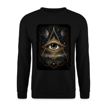Œil divin mystique - Sweat-shirt Unisexe - noir - Devant - Alina (178cm) & Michal (187cm)