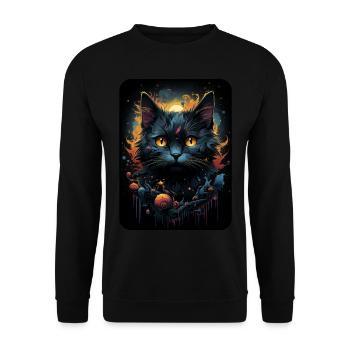 Carlos Klex the Black Cat - Unisex Sweatshirt - black - Front - Alina (178cm) & Michal (187cm)