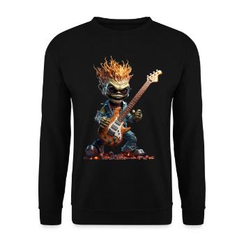 Diego the Green Alien - Unisex Sweatshirt - black - Front - Alina (178cm) & Michal (187cm)