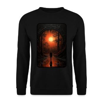Portal in eine neue Welt - Unisex Pullover - Schwarz - Vorne - Alina (178cm) & Michal (187cm)