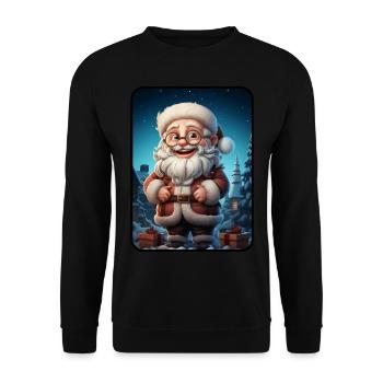 Weihnachtsmann Santa Claus - Unisex Sweatshirt - black - Front - Alina (178cm) & Michal (187cm)