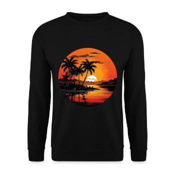 Tropical Sunset - Unisex Sweatshirt - black - Front - Alina (178cm) & Michal (187cm)