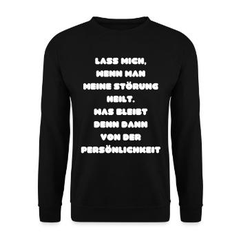 "Störung und Persönlichkeit" - Unisex Pullover - Schwarz - Vorne - Alina (178cm) & Michal (187cm)