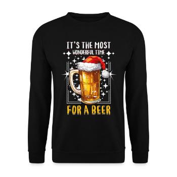 Christmas Beer Christmas Beer Cheers Funny Humor - Unisex Sweatshirt - black - Front - Alina (178cm) & Michal (187cm)