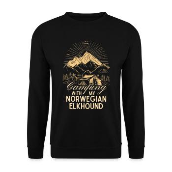 Norwegian Elschhound Camping Camping Elkhound - Sweat-shirt Unisexe - noir - Devant - Alina (178cm) & Michal (187cm)