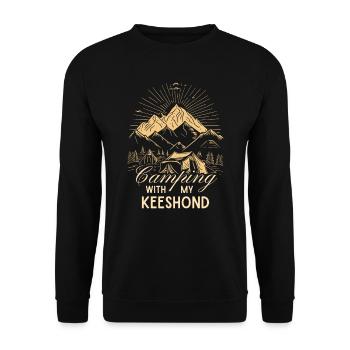 Keeshond Camping Tents - Unisex Sweatshirt - black - Front - Alina (178cm) & Michal (187cm)