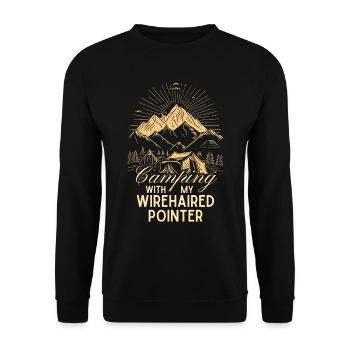 German Wirehaired Camping Wirehaired Pointer - Unisex Sweatshirt - black - Front - Alina (178cm) & Michal (187cm)