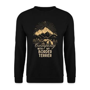Border Terrier Camping - Sweat-shirt Unisexe - noir - Devant - Alina (178cm) & Michal (187cm)