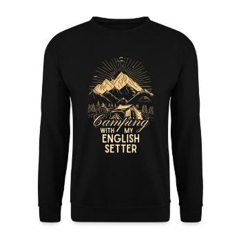 Setter Anglais Camping - Sweat-shirt Unisexe - noir - Devant - Alina (178cm) & Michal (187cm)