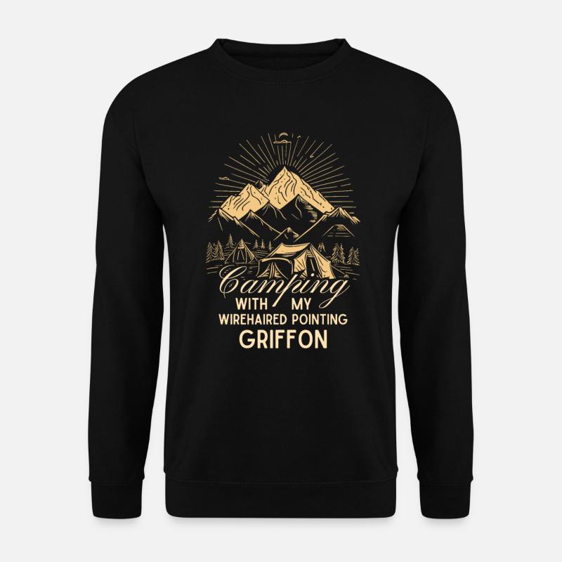Griffon Korthals Camping Rauhaariger Vorstehhund - Unisex Pullover - Schwarz