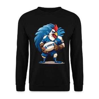 Rugby France Coq Ballon De Rugby Joueur Fan De Sport - Sweat-shirt Unisexe - noir - Devant - Alina (178cm) & Michal (187cm)