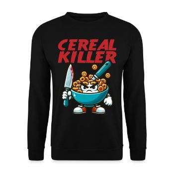 Cereal Killer Funny - Unisex Sweatshirt - black - Front - Alina (178cm) & Michal (187cm)