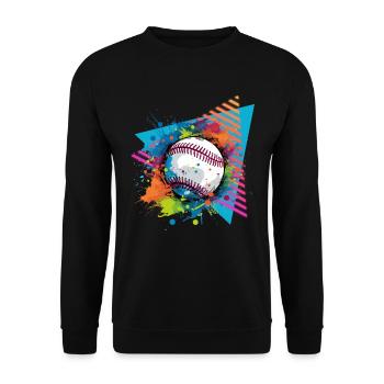 Baseball Color splash Paint splash Splash Splash 80e - Unisex Sweatshirt - black - Front - Alina (178cm) & Michal (187cm)