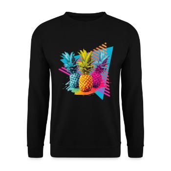 Colorful Pineapple Splash of Paint Splashes - Unisex Sweatshirt - black - Front - Alina (178cm) & Michal (187cm)