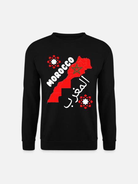MOROCCAN DESIGN, moroccan flag, moroccan football - Sweat-shirt Unisexe - noir