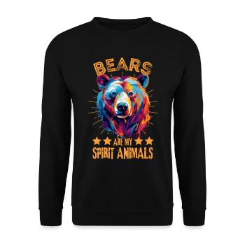 Colorful bear paint blobs paint splashes - Unisex Sweatshirt - black - Front - Alina (178cm) & Michal (187cm)