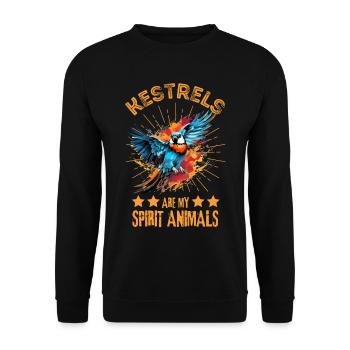Buntfalke Farbkleckse Farbspritzer - Unisex Pullover - Schwarz - Vorne - Alina (178cm) & Michal (187cm)