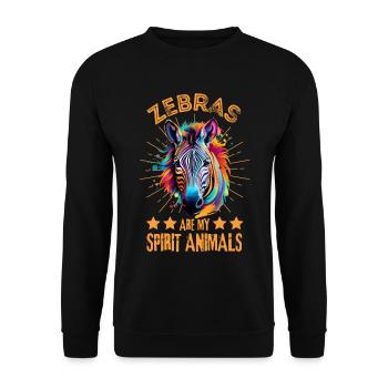 Colorful zebra paint blobs paint splashes - Unisex Sweatshirt - black - Front - Alina (178cm) & Michal (187cm)