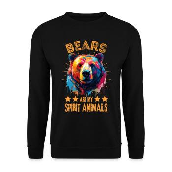 Colorful bear paint blobs paint splashes - Unisex Sweatshirt - black - Front - Alina (178cm) & Michal (187cm)