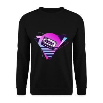 Mixtape Retro, Retro, Cassette, neon - Unisex Pullover - Schwarz - Vorne - Alina (178cm) & Michal (187cm)