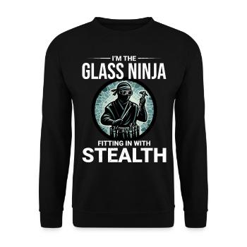 Glaser Fenster Glasmonteur Glashütte Ninja - Unisex Pullover - Schwarz - Vorne - Alina (178cm) & Michal (187cm)