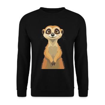 Erdmännchen - Unisex Pullover - Schwarz - Vorne - Alina (178cm) & Michal (187cm)