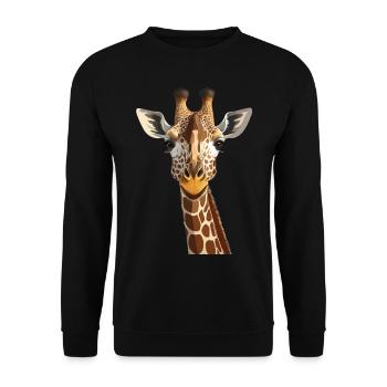 Giraffe - Unisex Pullover - Schwarz - Vorne - Alina (178cm) & Michal (187cm)