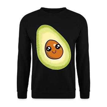 Avocado Frucht naschen Speise Früchte Vitamine - Unisex Pullover - Schwarz - Vorne - Alina (178cm) & Michal (187cm)