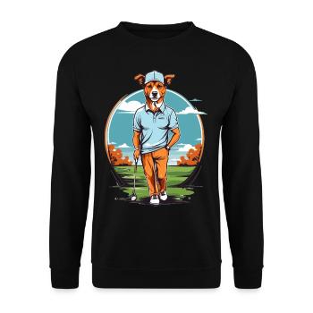 Dog Golfer Golfer Design Streetwear - Unisex Sweatshirt - black - Front - Alina (178cm) & Michal (187cm)