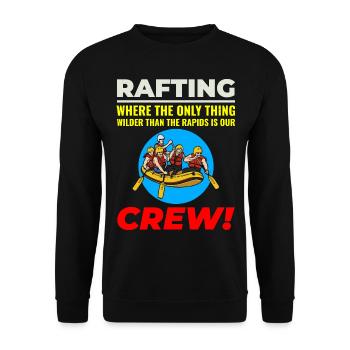 Rafting Team Floß Wildwasser Rafter Paddel Lustig - Unisex Pullover - Schwarz - Vorne - Alina (178cm) & Michal (187cm)